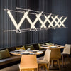 6 12 Light Acrylic Tube Geometric Long Designer Led Island Pendant Light