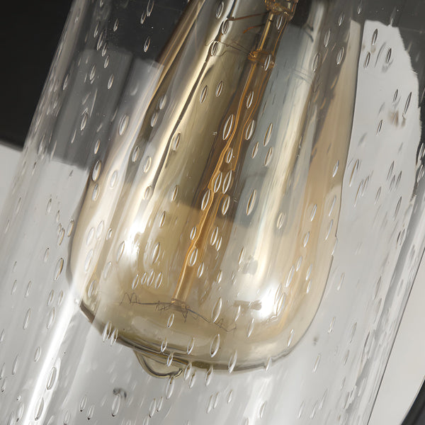 Raindrops Glass 6W Led Edison Lightbulb Black Outdoor Wall Lights