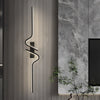 Minimalist Long Wave Aluminum Black Decorative Led Wall Lamp