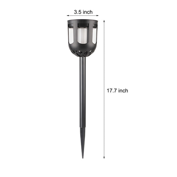 4 Pack Modern Black Solar Led Outdoor Path Light Set