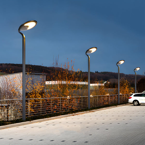 Black Round Modern Outdoor Led Solar Post Street Light