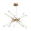 Modern Stepless Dimming Long Strip Sputnik Led Chandelier Gold Black Gold