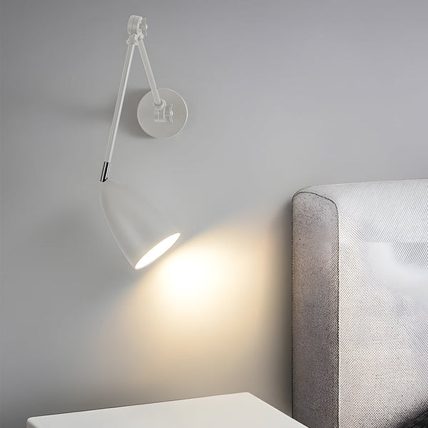 Swing Arm Wall Lamp Long 1 Bulb Rod Rocker Arm Wall Mounted Sconce With 3 Adjustable Joints