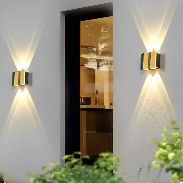 Black Gold Aluminum Led Outdoor Up Down Wall Light