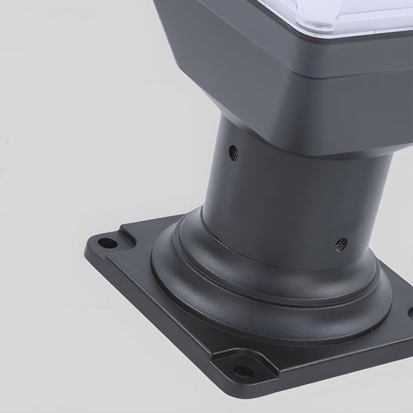 Black Square Solar Led Pier Mount Post Light