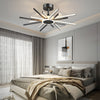 Spiral Linear Modern Led Ceiling Fan In Black Gold Silent Fan Light Fixture