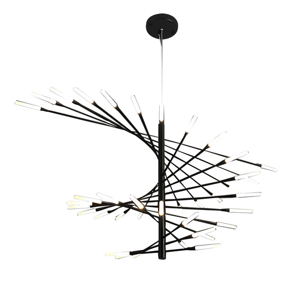 Modern Chandelier Rotating Fireworks Black Gold
