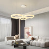 Wavy Circle Rings Three Step Dimming Led White Cream Modern Chandelier