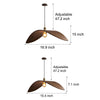 Wabi Sabi Walnut Bar Chandelier Leaf Curve Wooden Pendant Light