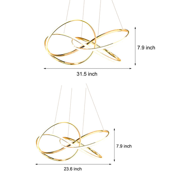 Creative Circular Curved Lines Led 3 Step Dimming Modern Chandelier