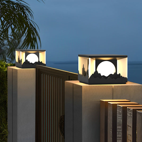Mountain Scenery Design Solar Fence Post Lights Li002119