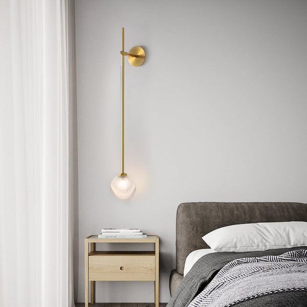 1 Light Glass Bubble Globe Slim Wall Light