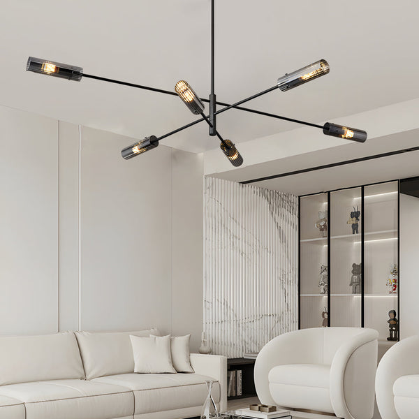Industrial Sputnik Chandelier Copper Linear Pendant Lights 6 8 Light