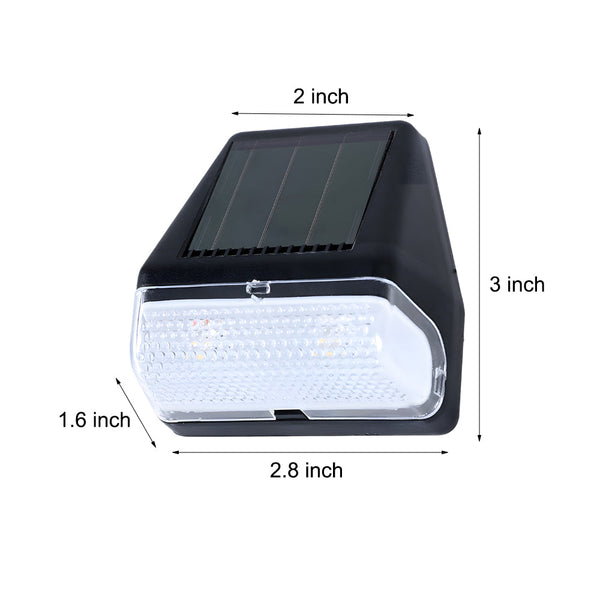 4 Pcs Dusk To Dawn Sensor Step Lights Outdoor Warm White Led Solar Stair Lighting