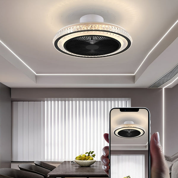 Nordic Minimalist Household Stepless Dimming Integrated Ceiling Fan Lamp