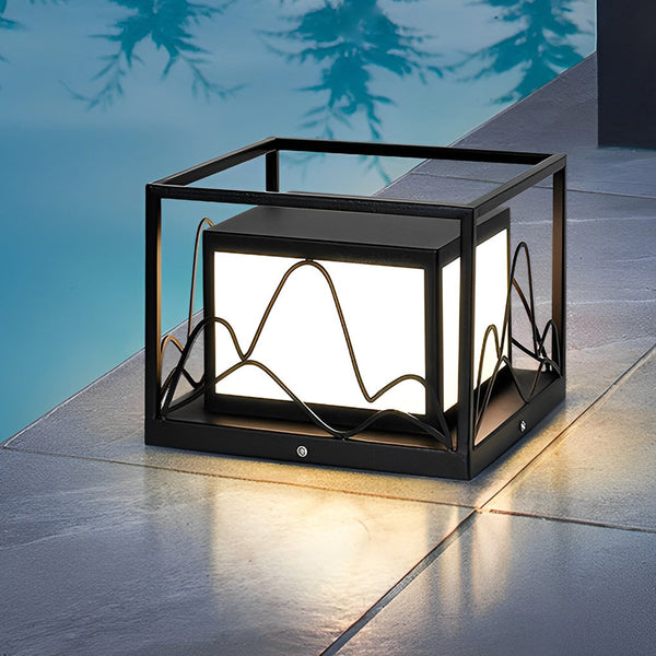 Square Mountain Scenery Solar Post Lights Li002089