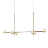Modern Linear Glass Ball Pendant Light With 3 4 6 Light Black Gold