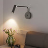 Black White Tube Led Swing Arm Wall Light Adjustable Wall Mounted Spotlight Bedroom Sconce Lamp