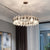 Round Long 3 Step Dimming Luxury Modern Crystal Chandelier Dining Room Light