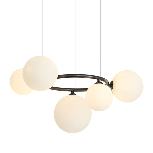 5 7 9 Light Glass Ball Circular Contemporary Chandelier With 3 Step Dimming