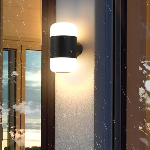 Round Up And Down Led Black Outdoor Wall Lamp Li002182