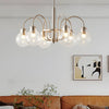 6 Light Glass Globe Shade Indoor Nickel Finish Chandelier