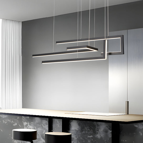 Strips Geometric Led Dimmable With Remote Control Nordic Dining Chandelier Li002745