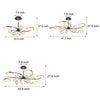 Stars Rings Flowers Branches Crystal 3 Step Dimming Modern Ceiling Lights