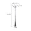 102 Inch Black Outdoor Street Light With 3 Light Post Lamp And Pole
