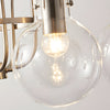 6 Light Glass Globe Shade Indoor Nickel Finish Chandelier