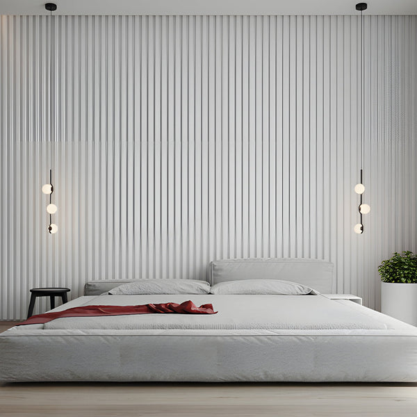 Modern Linear Glass Ball Pendant Light With 3 4 6 Light Black Gold