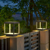 Modern Open Frame Square Led Solar Pier Mounted Outdoor Post Light