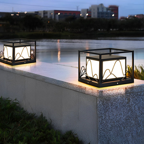 Square Mountain Scenery Solar Post Lights Li002089