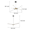 3 8 Light Led Dimmable Linear Sputnik Chandelier For Living Room