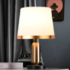 Vintage White Black And Mid Century Modern Brass Table Lamp