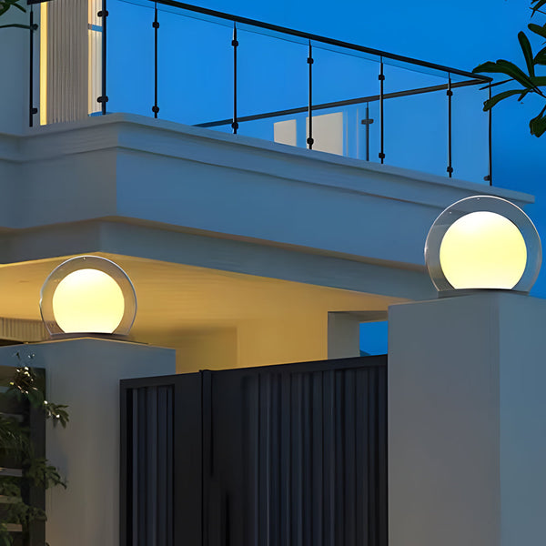 Solar Bubble Lunar Post Light Waterproof Globe Outdoor Lantern Gate Light Outdoor Lamp Landscape Light