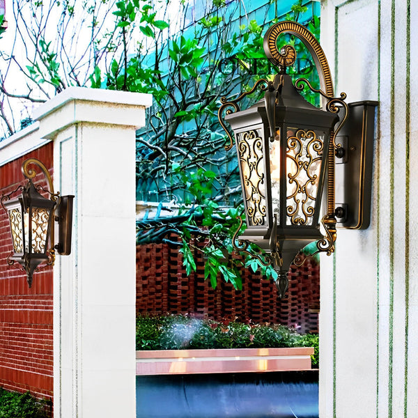 Retro Pattern Outdoor Wall Lamp Ha083047