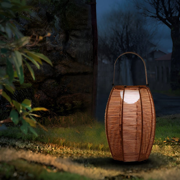 Rattan Lantern Shaped Outdoor Floor Lamp Li002033