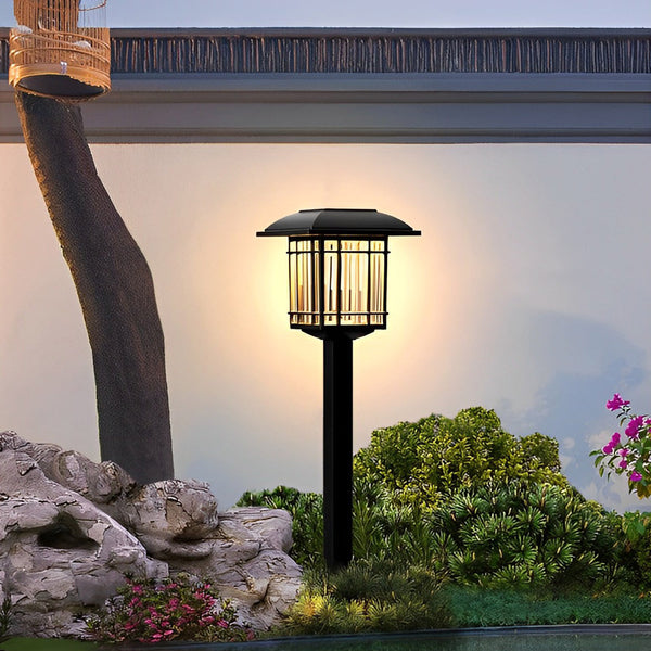 2Pcs Vintage Black Solar Lawn Lights Ha083002