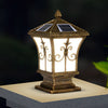 Vintage Pattern Solar Powered Fence Post Light Ha083053