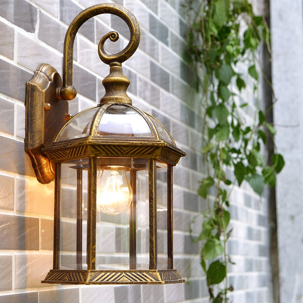 Double Layer Waterproof Glass E27 Vintage Wall Sconce Lighting Wall Lamp