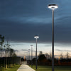 Round Waterproof Smart Remote Control Led Solar Lamp Post Top Lights
