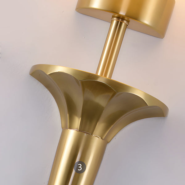 25 98 In H Gold Black Copper 1 Light American Wall Sconce With Fabric Shade