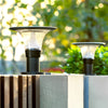 Round Black Solar Fence Post Light Ha082917