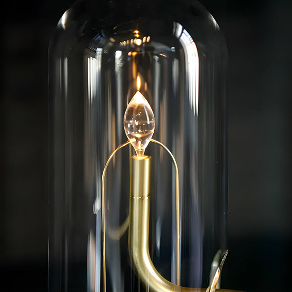 Glass Dome Hymn Accent Table Lamp Led Candle