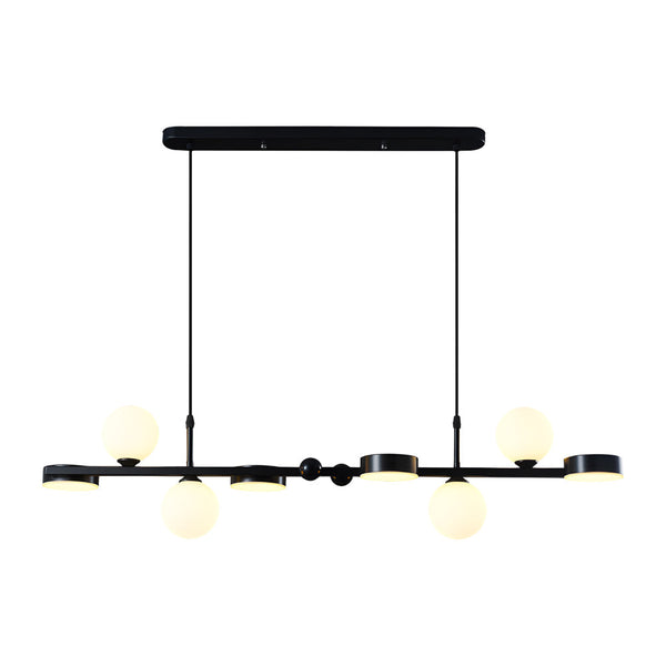 6 8 Light 3Step Dimming Glass Ball Led Long Dining Room Chandelier