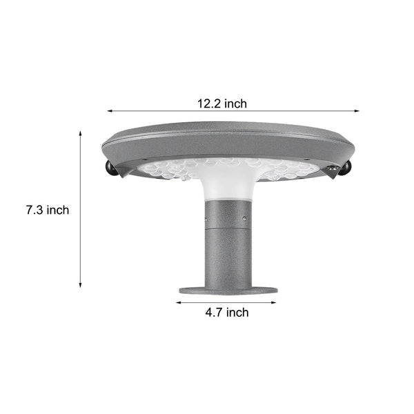 Simple Round Led Solar Led Post Light With Dual Motion Sensor