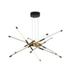 Modern Stepless Dimming Long Strip Sputnik Led Chandelier Gold Black Gold