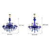 Retro Elegant Crystal Glass Candles Led 3 Step Dimming Blue Chandelier