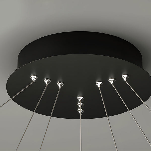 White Black Circular Pendant Lamp Dimmable Led Rings Chandelier